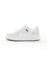 Levi's Glide leather trainer in white cream suede mix with logo