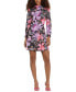 Women's Floral Draped-Front Mini Dress