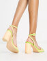 Z_Code_Z Moira platform heeled sandals in green and yellow