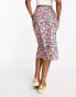 Wednesday's Girl ditsy floral tie detail wrap skirt in pink