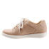 Trotters Adore T2117-112 Womens Beige Wide Leather Lifestyle Sneakers Shoes