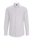 Men's Printed Oxford Stretch Cotton Slim-Fit Dress Shirt