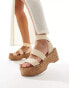 ASOS DESIGN Tangle elasticated chunky wedges in natural