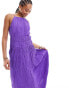 & Other Stories sleeveless midi dress with ruche and pleat detail in purple