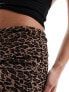 ASOS DESIGN fold over trousers in leopard print