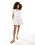 Iisla & Bird tiered mini summer dress in white