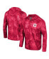 Men's Crimson Indiana Hoosiers Palms Printed Lightweight Quarter-Zip Hooded Top