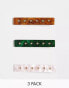 Accessorize 3 pack resin stud snap clips in multi