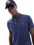 Polo Ralph Lauren icon logo pima cotton polo slim fit in navy marl