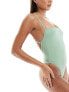 Free Society square neck swimsuit in sage green