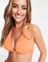 We Are We Wear Fuller Bust Melissa reversible ribbed triangle bikini top in orange vs pink