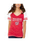 Women's Red Washington Nationals Color Block V-Neck T-shirt