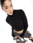 Weekday Verena cropped rib turtle neck in black