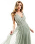 Beauut Bridesmaid embellished v-neck maxi dress in sage green