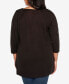 Plus Size Raglan Sleeve Pointelle Sweater