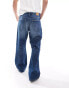 Weekday Time loose fit bootcut jeans in jackpot blue