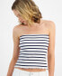 Juniors' Stripe-Print Straight-Neck Tube Top