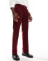 Shelby and Sons tailored trouser in cord in deep red co-ord