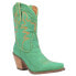 Dingo Y'all Need Dolly Embroidered Round Toe Cowboy Womens Green Casual Boots D