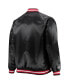 Men's Black Chicago Bulls Big and Tall Hardwood Classics Raglan Satin Full-Snap Jacket