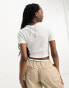 Weekday Mini rib crop top in white