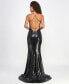 Juniors' Sequined Strappy-Back Evening Gown