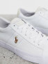 Polo Ralph Lauren sayer canvas trainer with multi polo player in white