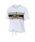 Women's White New Orleans Saints Front Tie Retro T-shirt