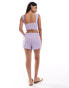 ASOS DESIGN co-ord textured tie side high low shorts in lilac