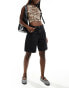 Brave Soul denim skater shorts in washed black