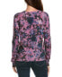 Autumn Cashmere Distressed Floral Print Cashmere Sweater Women's Purple Xs