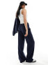 4th & Reckless tailored drawstring straight leg trousers co-ord in navy