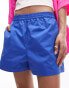 Topshop nylon super mini runner short in colbolt