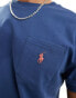 Polo Ralph Lauren icon logo pocket t-shirt classic oversized fit in mid blue