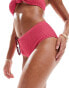 Vero Moda crinkle high waisted bikini bottoms in hot pink