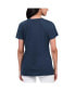 Women's Navy Distressed Atlanta Braves Key Move V-Neck T-shirt