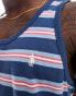 Polo Ralph Lauren icon logo multi stripe vest in mid blue