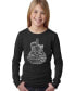 Girls Word Art Long Sleeve - Languages Guitar