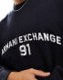 Armani Exchange embroidered chest logo sweatshirt in navy