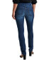 Women's Peri Pull On Mid Rise High Stretch Straight Jeans