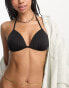 New Look triangle bikini top in black