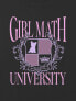 Kids Girl Math University Graphic Boxy Crop Tee