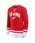 Men's Red Detroit Red Wings Back Pass Lace-Up Long Sleeve T-shirt