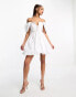 Forever New corset puff sleeve mini dress in white