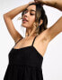 ASOS DESIGN denim cami mini dress in wash black