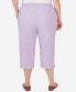 Plus Size Garden Party Chambray Pull-on Capri Pants