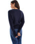 Vero Moda round neck knitted jumper in navy melange