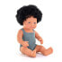 MINILAND Caucasian Curly Black Hair Boy 38 cm Colourful baby doll