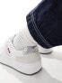 Levi's Glide leather trainer in white cream suede mix with logo