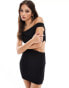 Bershka textured cut out mini dress in black